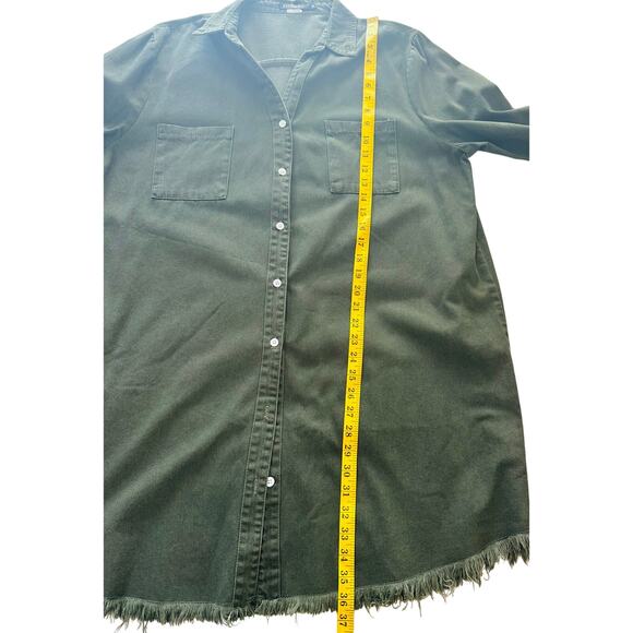 Zilcremo Denim Shirt Dress - Army Green Button Down - 2XL - NWOT - Picture 8 of 8